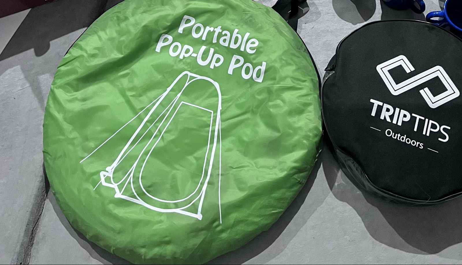 GigaTent Portable Pop-Up Pod Changing Room Tent & TRIP TIPS Portable Toilet Camping Set