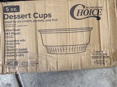 Choice 5 oz. Ultra-Clear PET Plastic Dessert Cups 1000/Case