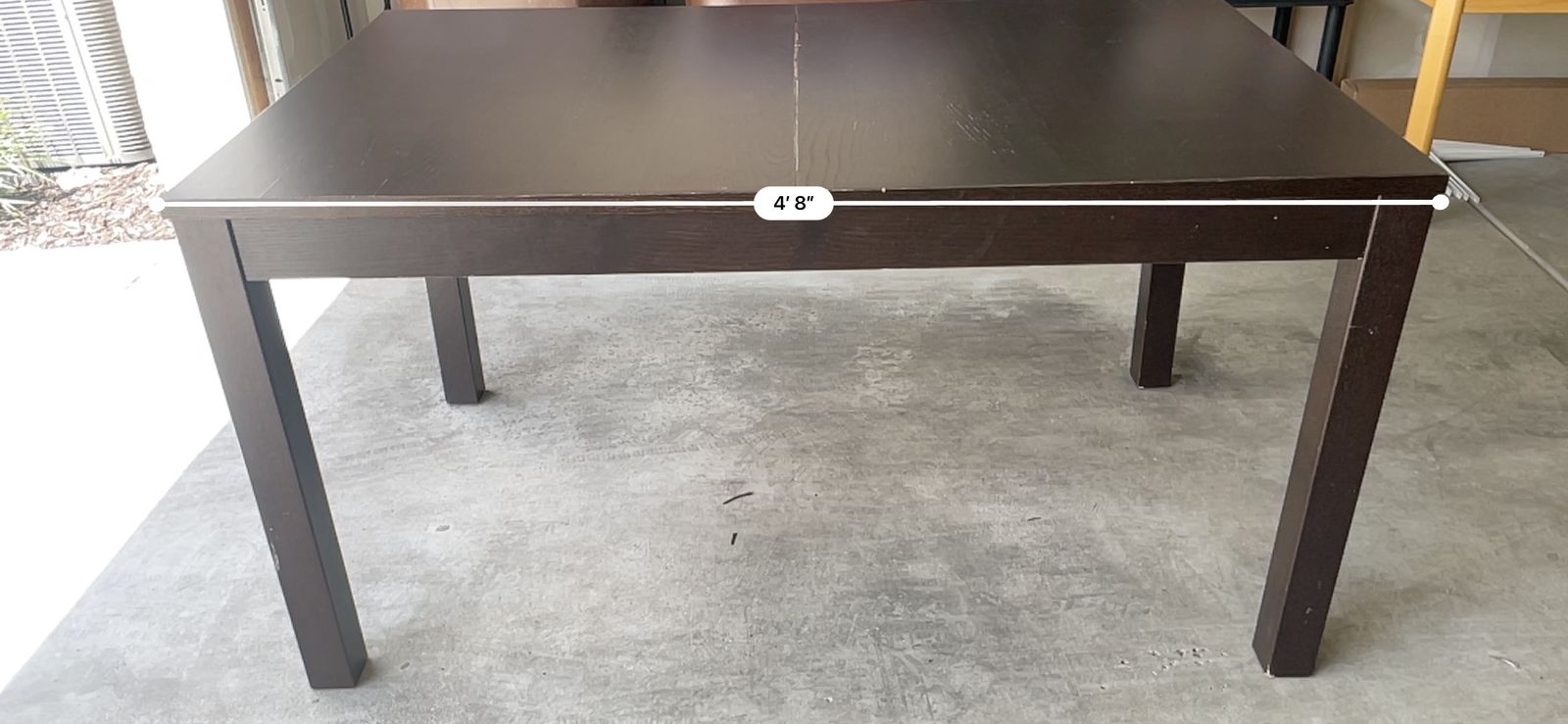 Expandable Dark Wood Dining Table - 4'8" to 7' Length