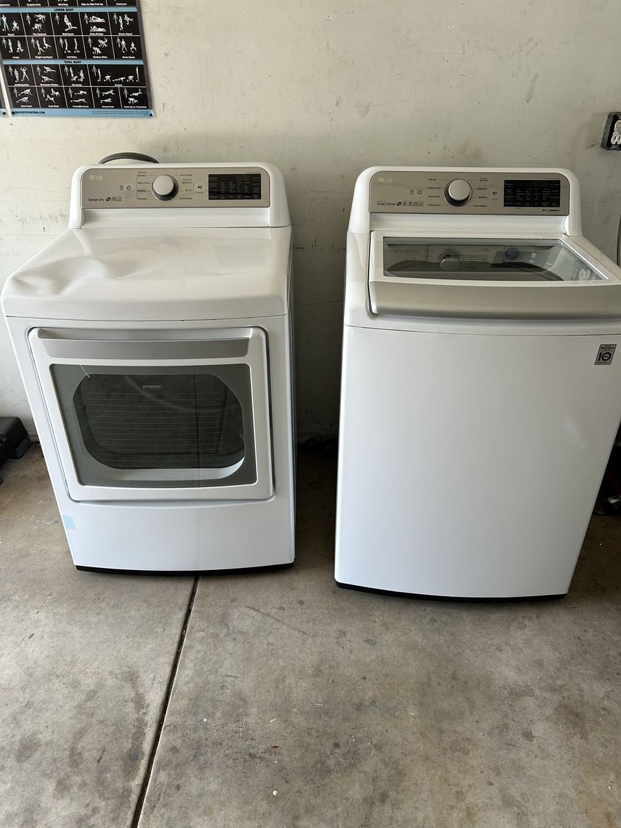 LG White Top Load Washer and Electric Dryer Set