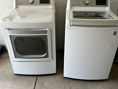 LG White Top Load Washer and Electric Dryer Set