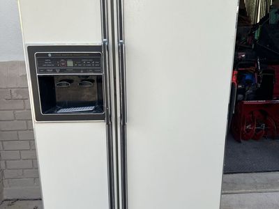GE Profile Arctica Side-by-Side Refrigerator with Ice & Water Dispenser - Bisque Finish