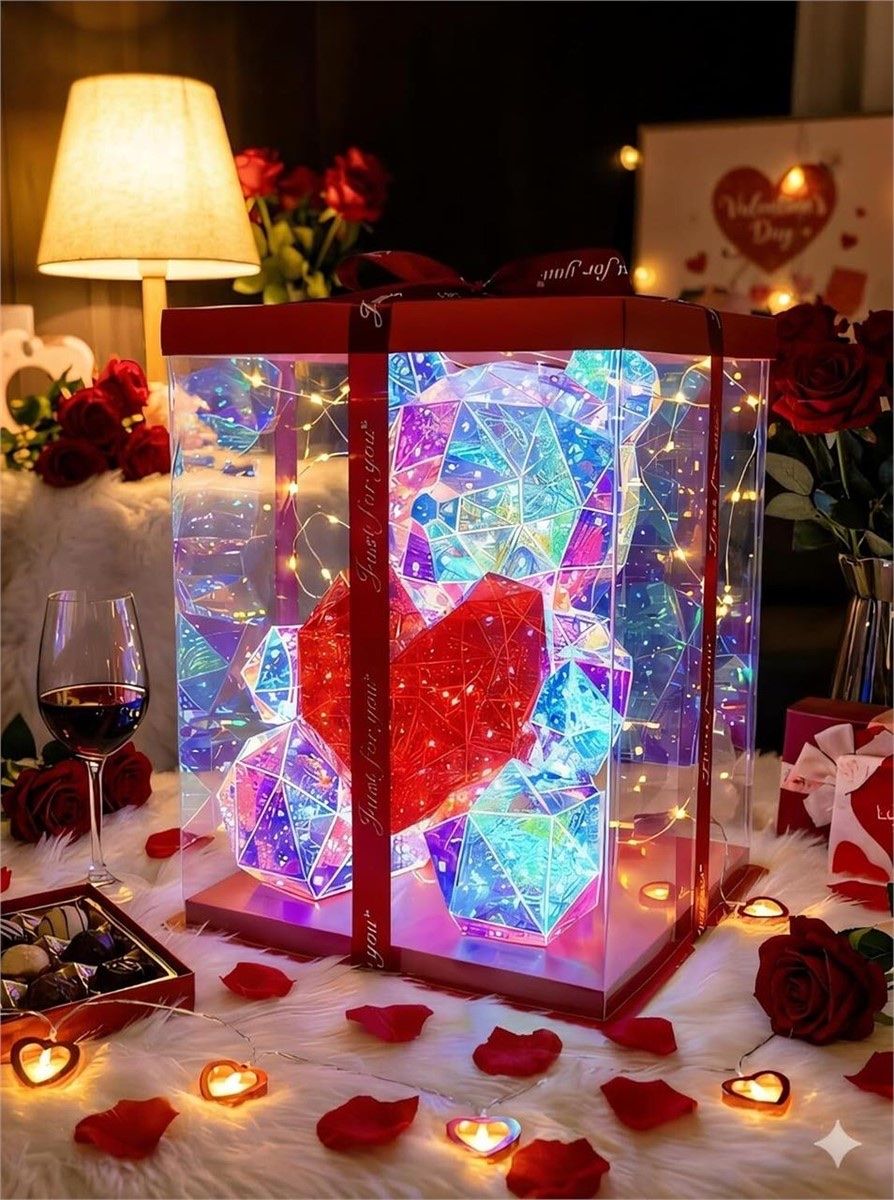 LED Valentines Teddy Night Light Bear