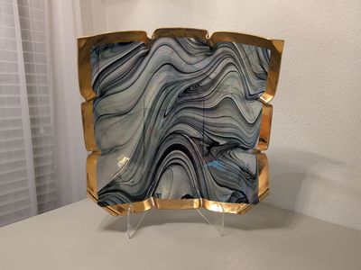 jane slowsky art glass handkerchief bowl