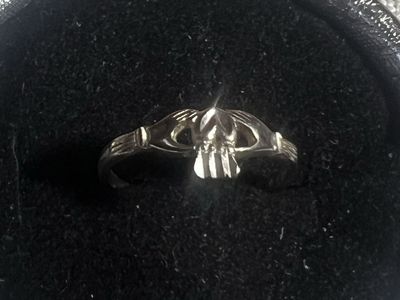 Sterling Silver Claddagh Ring with Crown Design