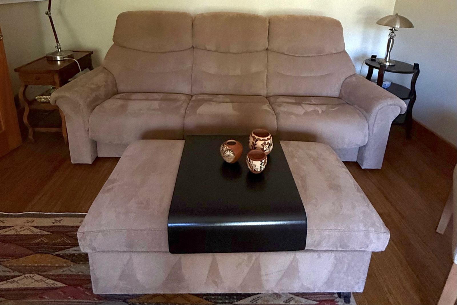 LIKE NEW sofa recliner and matching ottoman