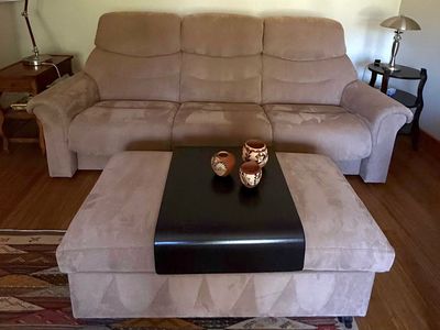 LIKE NEW sofa recliner and matching ottoman