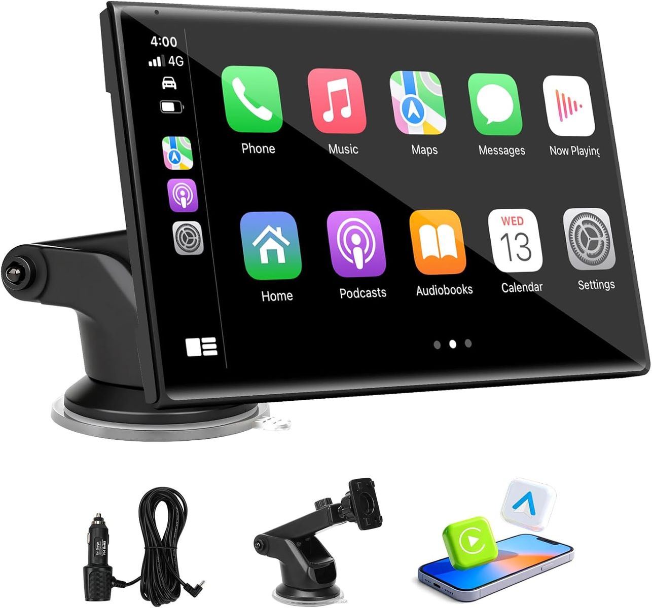 NEW 7 inch Carplay Screen for Car - Supports Wireless Apple Carplay & Android Auto, Portable Touchscreen  (Black)