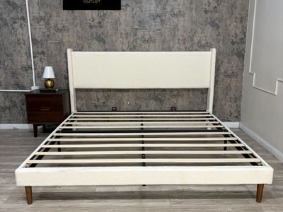 CREAM BUCCLE KING BED AMAZING DEAL‼️
