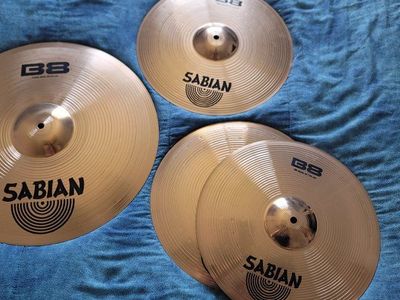 Sabian B8 Cymbal Set: 14" Thin Crash, 18" Crash Ride, 14" Hi-Hats - 3-piece