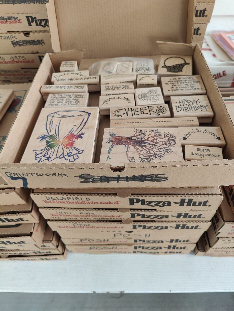 Box #7 New, old stock rubber stamps, designed mainly for people that like to make their own greeting cards.