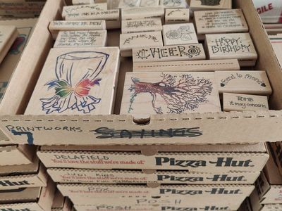 Box #7 New, old stock rubber stamps, designed mainly for people that like to make their own greeting cards.