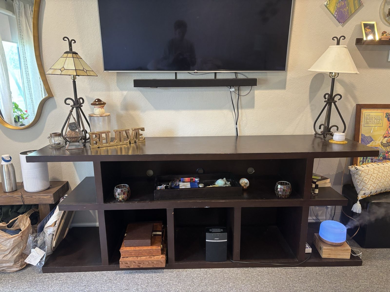 Large Tv Stand With Storage Cubes