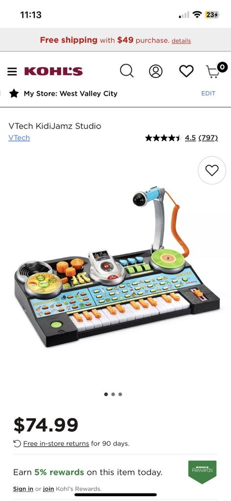 Vtech Educational Piano For Toddler