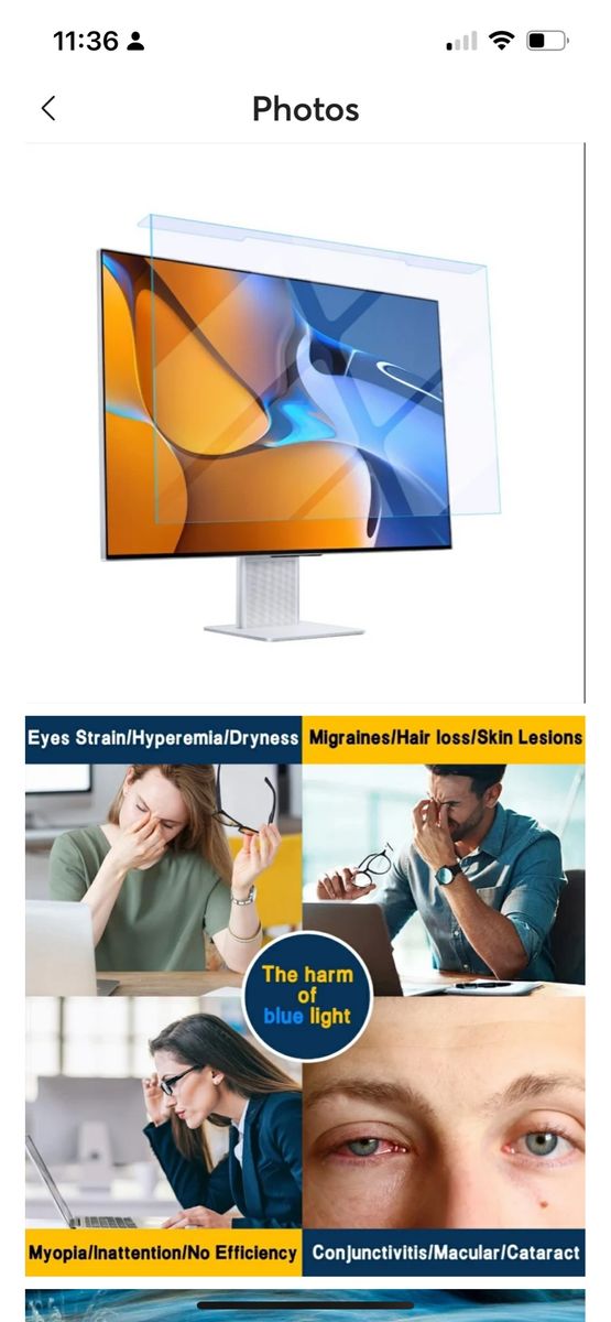 Blue light screen protector