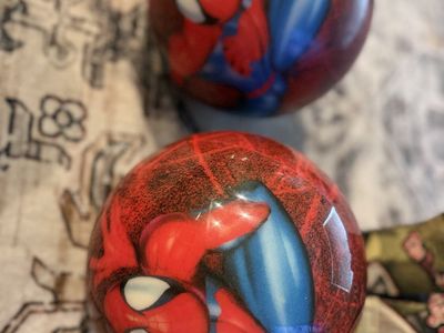 Brunswick Spider Man GID LE Viz-A-Ball Bowling Ball 15 lbs new In Box and one in 10lbs drilled for youth. Collectors item.