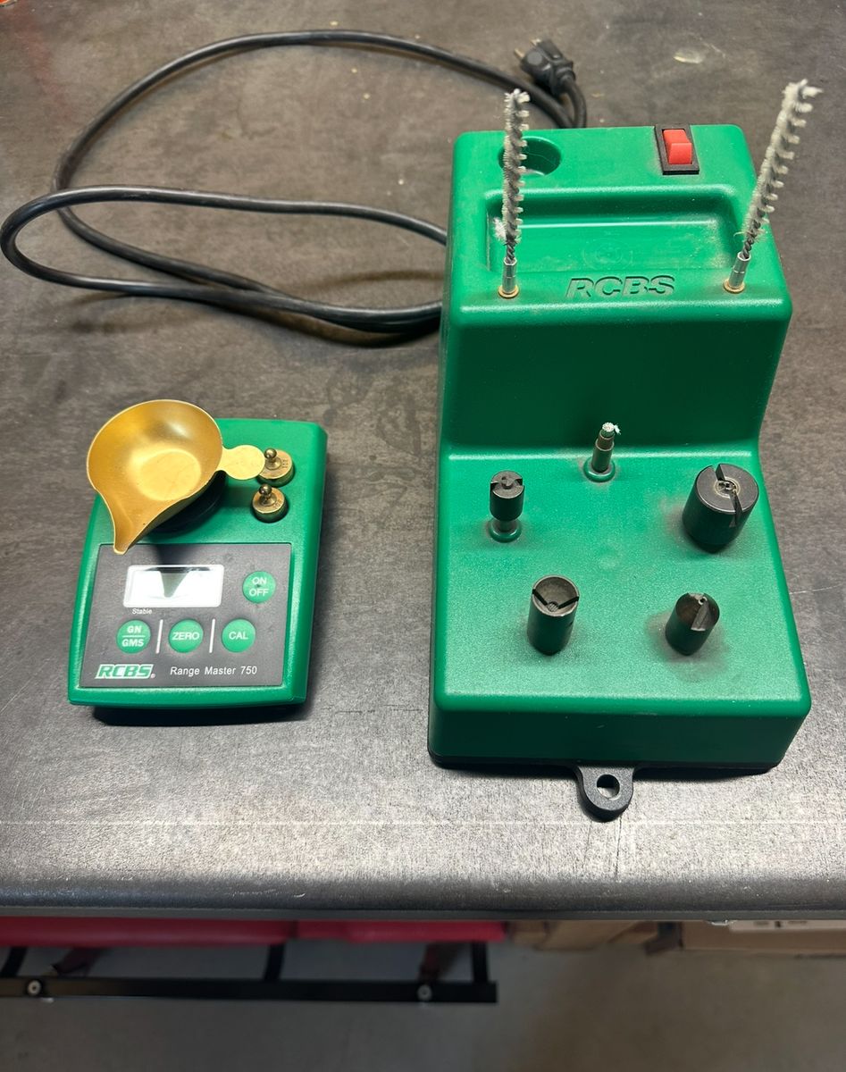 Reloading powder scale/case prep center