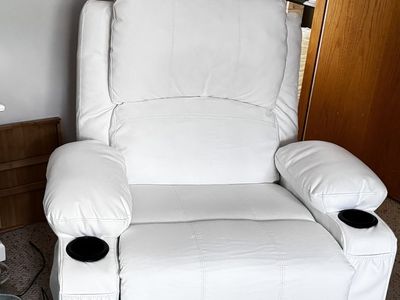 White Leather Recliner Chair