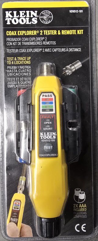 KLEIN TOOLS VDV512-101 Coax Explorer 2 Tester & Remote Kit - Tests 4 Locations, AAA Batteries (asking price o.b.o.)
