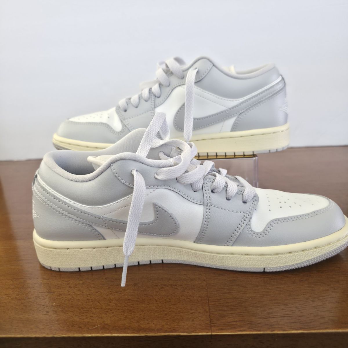 Nike Air Jordan 1 Low Grey White Sneakers Women's Size 8.5