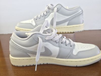 Nike Air Jordan 1 Low Grey White Sneakers Women's Size 8.5