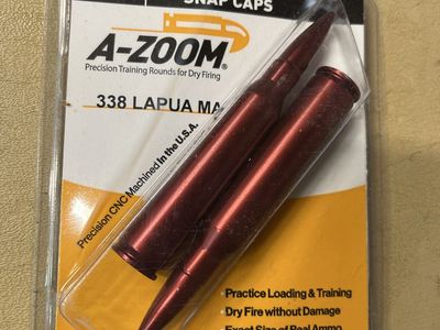 338 Lapua Mag snap caps.