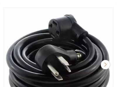 AC WORKS 50 ft 30A NEMA 14‑30 Dryer / EV / RV Extension Cord