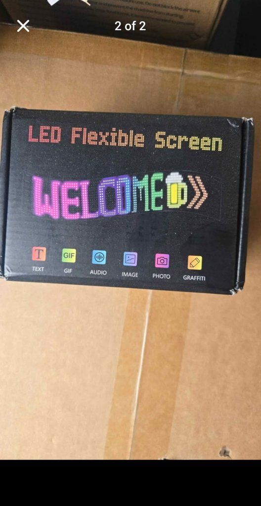 LED Flexible Screen 23"x5" Programmable Sign with Bluetooth APP Control for Car/Store/Advertising