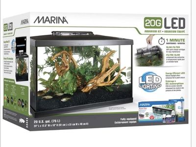 20 Gallon Glass Fish Tank Aquarium with black Stand
