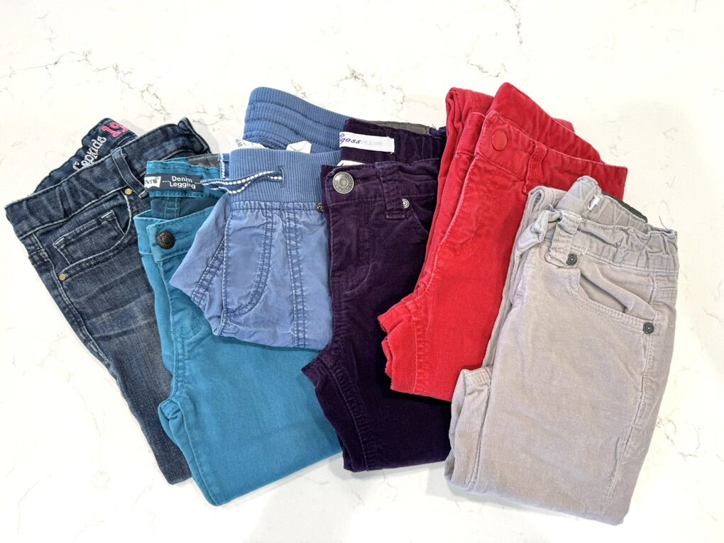 Girls Size 8 Pants, 6 Pairs