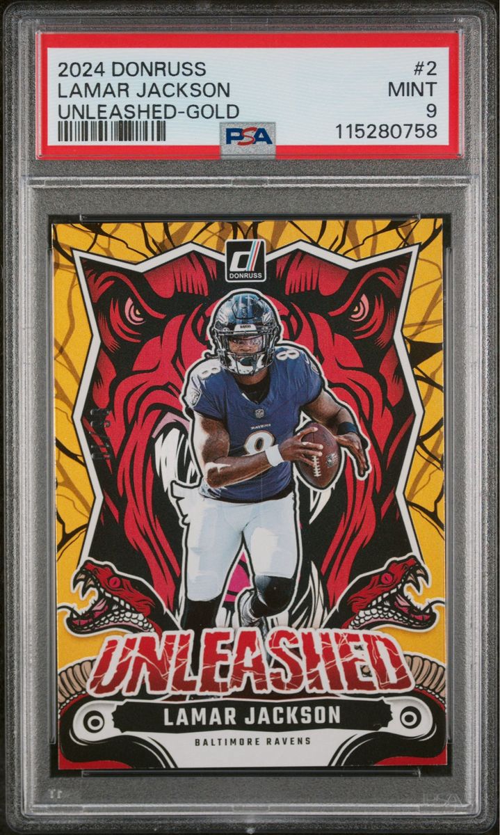 2024 Donruss Lamar Jackson Unleashed Gold #2 PSA 9