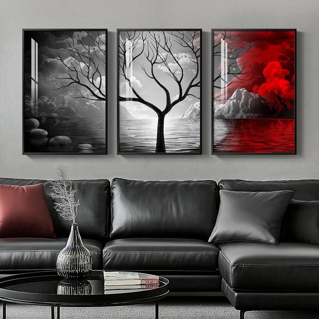 3 Piece 16x24 Inch Framed Dark Academia Art