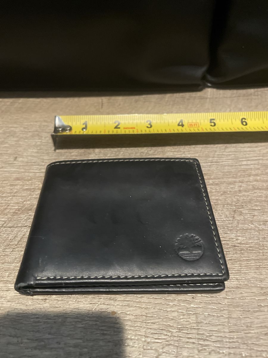 Timberland Black Leather Bifold Wallet with Removable Card Holder