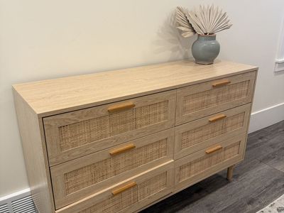 Rattan 6-Drawer Dresser (Bay Isle Home, boho style)