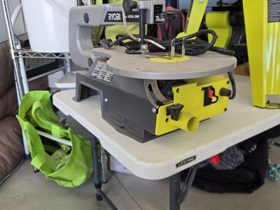 Ryobi Benchtop Power Tool Set: Router Table & Bits, 4x36 Belt Disc Sander, 16 in Scroll Saw