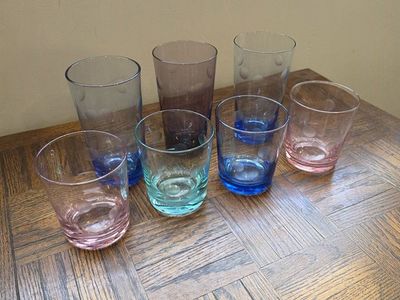 Colorful Glass Tumblers & Rocks Glasses