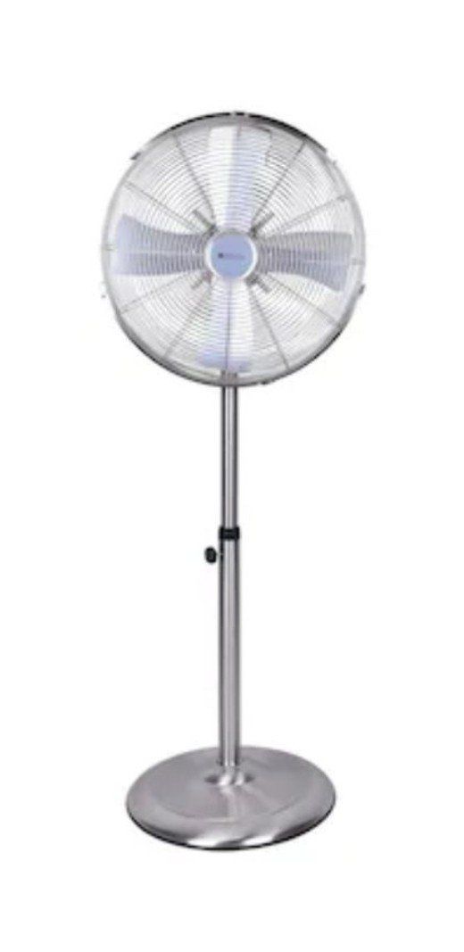 Utilitech 16-in 120 -Volt Indoor Nickel Brushed Oscillating Pedestal Fan