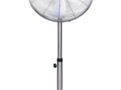 Utilitech 16-in 120 -Volt Indoor Nickel Brushed Oscillating Pedestal Fan