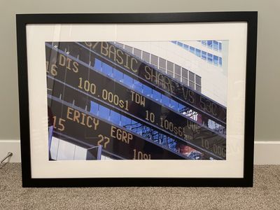 Framed Wall Art Stock Market Ticker Display Photo Print
