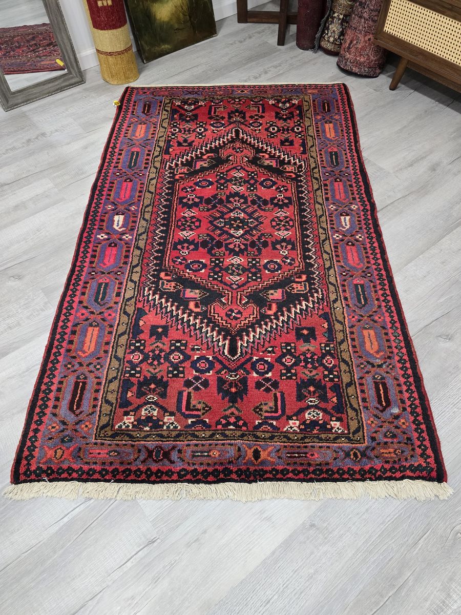 Beautiful Handknotted Hamedan Wool Rug, Size ~6' x 4'
