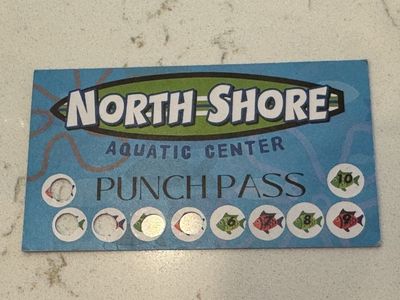 North Shore Aquatic Center Punch Pass with 5 Remaining Punches