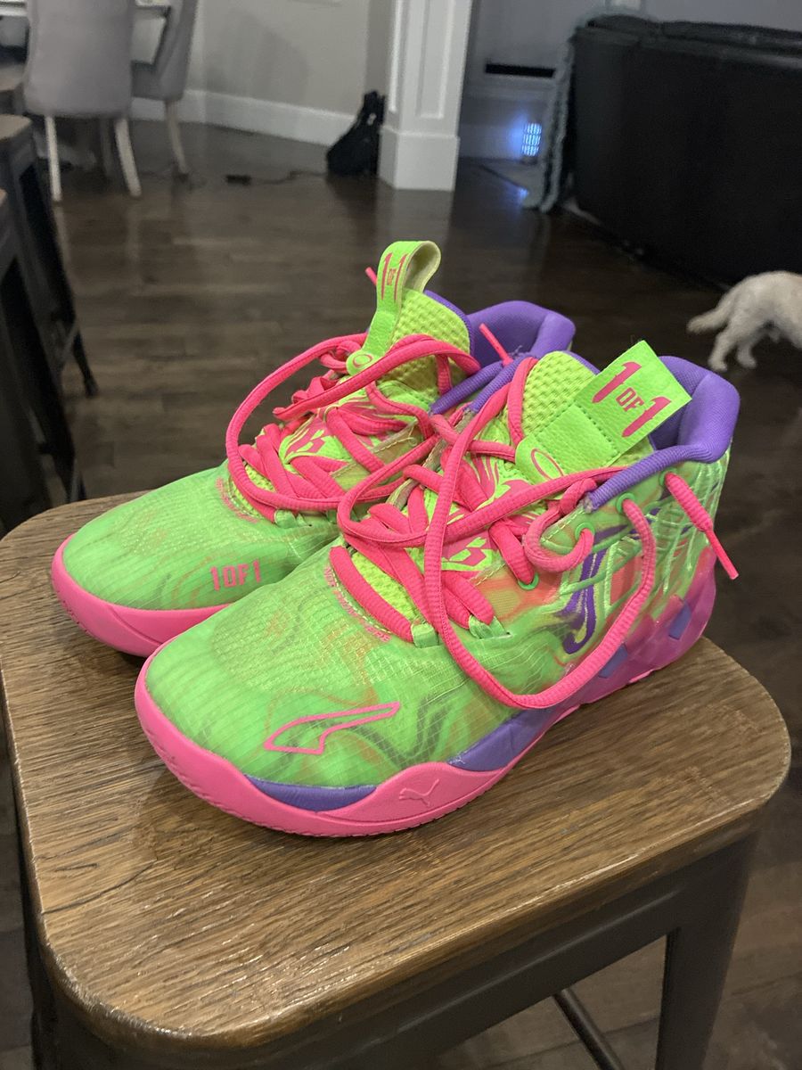 Puma MB.01 LaMelo Ball Team Colors Basketball Shoes Men's Size 7 Green/Pink/Purple