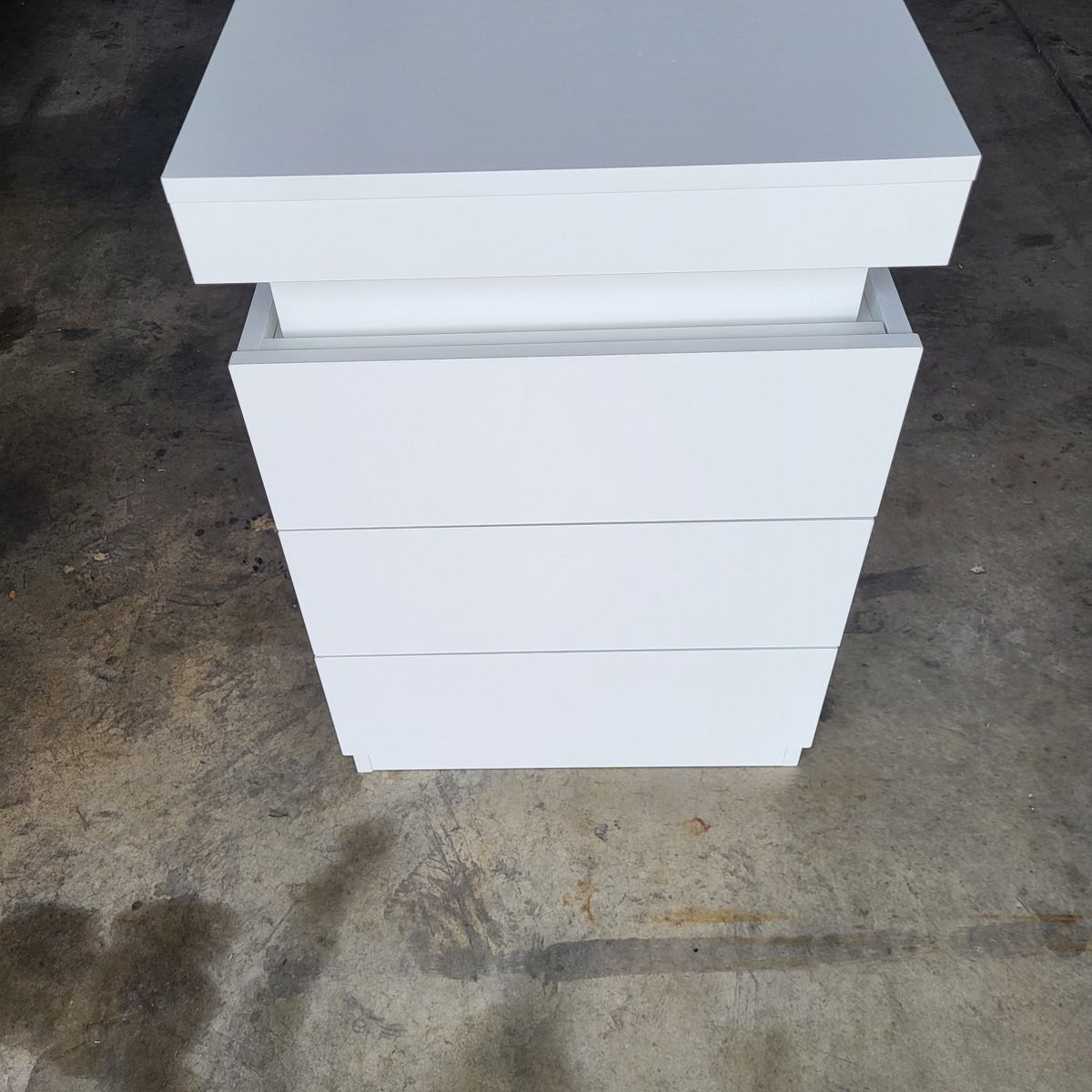 3 Drawer Wood Nightstand w/Power Outlet & Lights