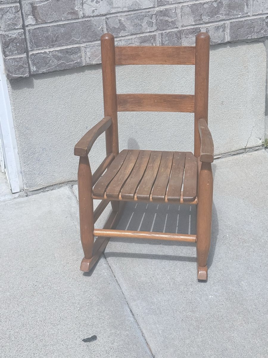 Vintage Wooden Children's Rocking Chair