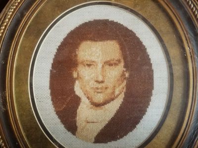 LDS Leader Joseph Smith - Needlepoint art in frame