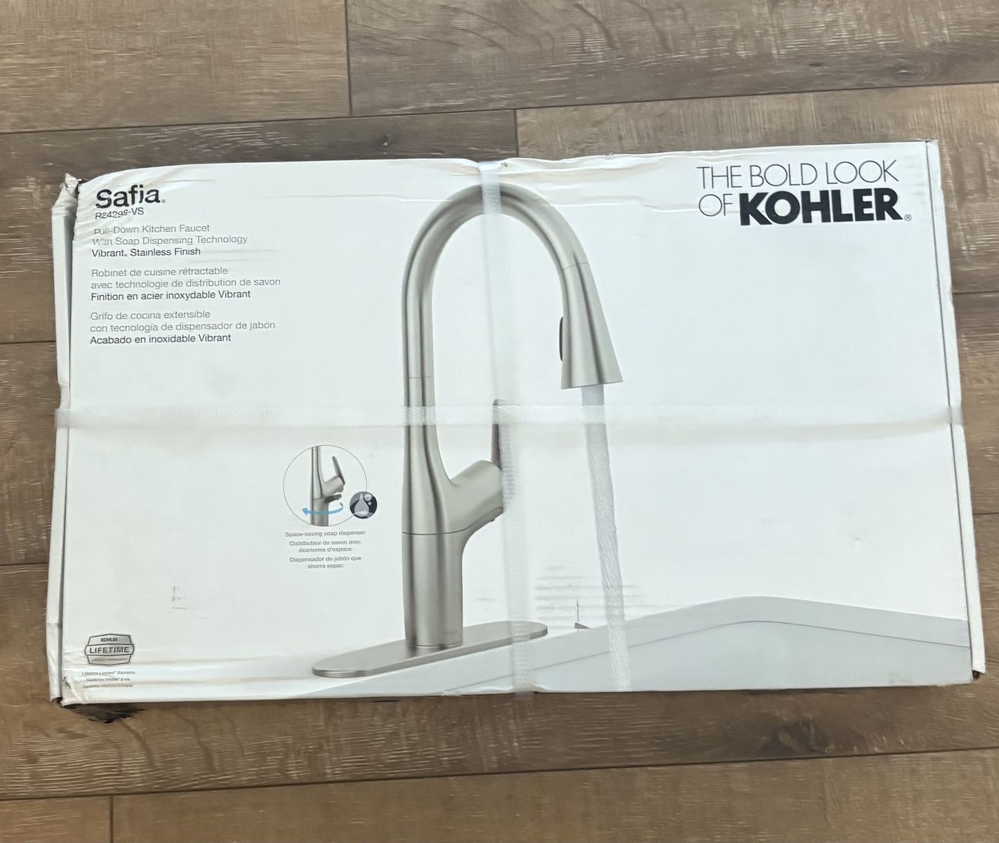 NEW Kohler Safia Pull Down Sprayer Kitchen Faucet w/ Soap Dispenser