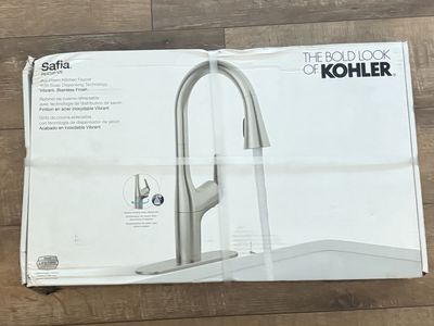 NEW Kohler Safia Pull Down Sprayer Kitchen Faucet w/ Soap Dispenser