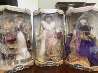 Collector's Choice Genuine Fine Bisque Porcelain Angel Dolls (Set of 3)