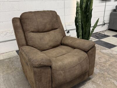 COSTCO BARCALOUNGER FABRIC POWER GLIDER RECLINER W/ POWER HEADREST!