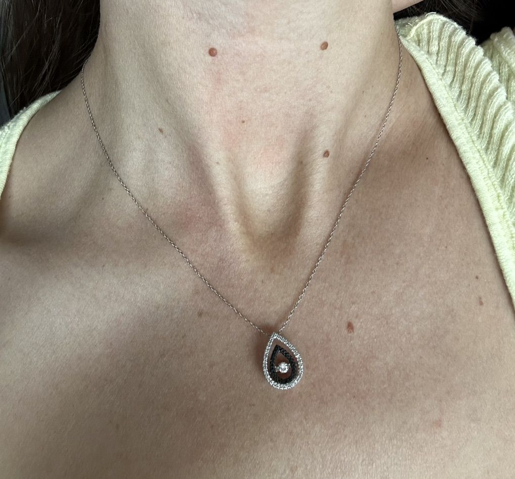 10k Gold White and Black Diamond Necklace